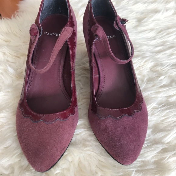 Plum heels with patent detailing - Picture 2 of 7